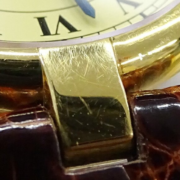 Cartier Watch Ladies Brand Must Vendome Vermeil Quartz QZ 925 Leather 1851 Round - Picture 12 of 12